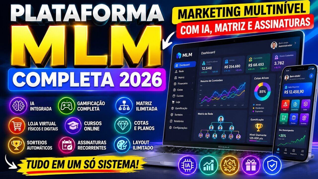 Script Matriz MLM com Loja Virtual | Sistema Multinível Completo